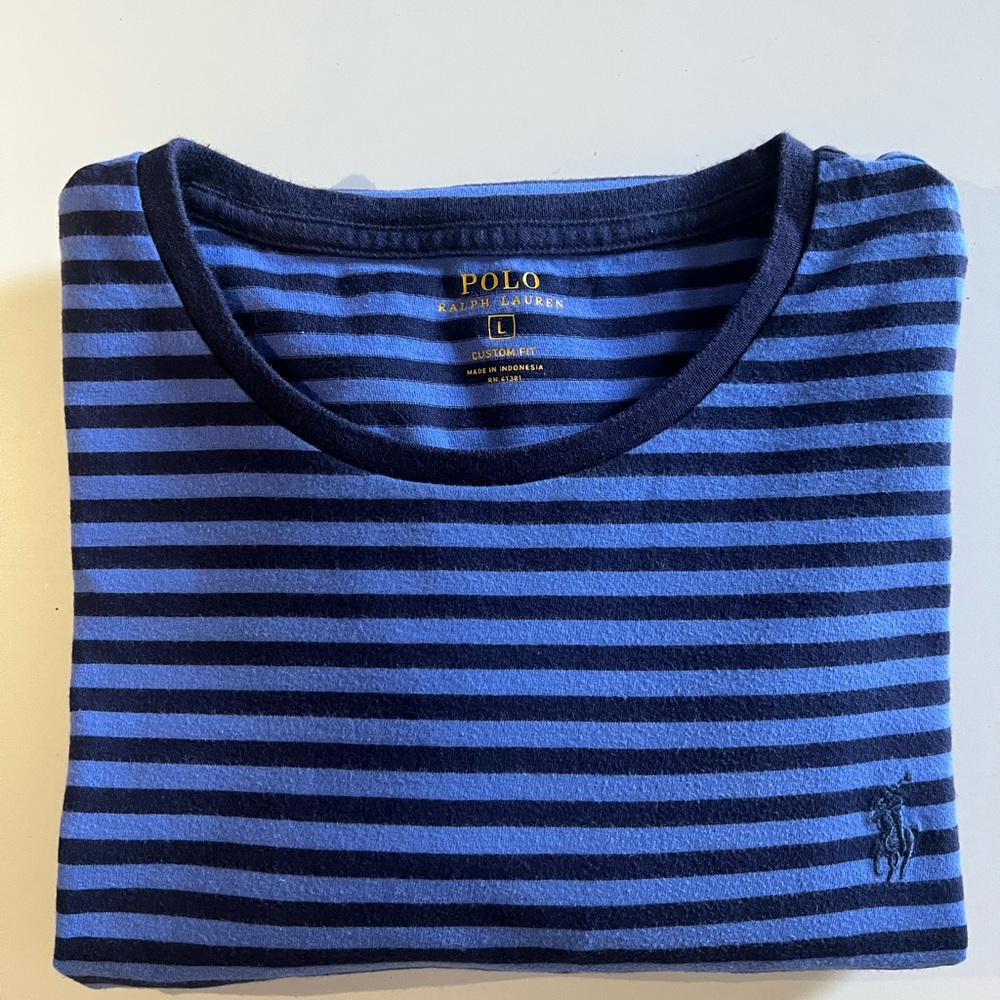 Ralph Lauren Custom fit  Striped T shirt. Size L